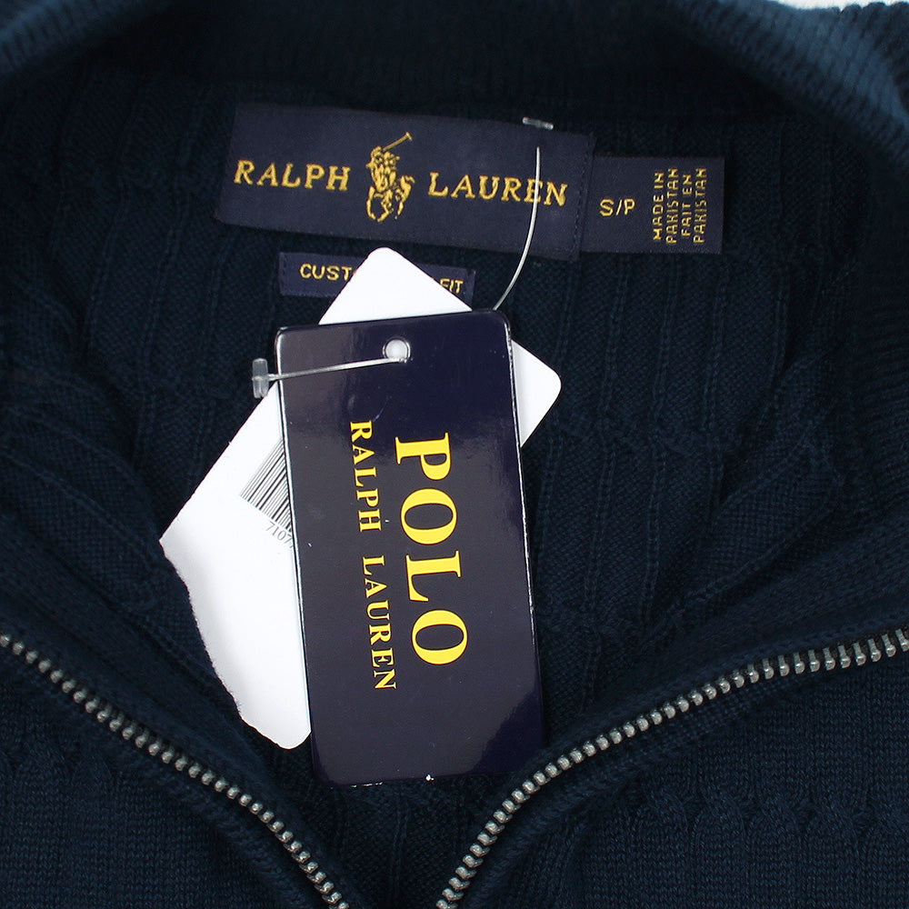 RL PREMIUM CABEL-KNIT ZIPPER POLO NEAVY