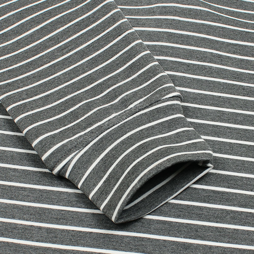 ZRA MEN STRIPED QUATER ZIPPER GREY