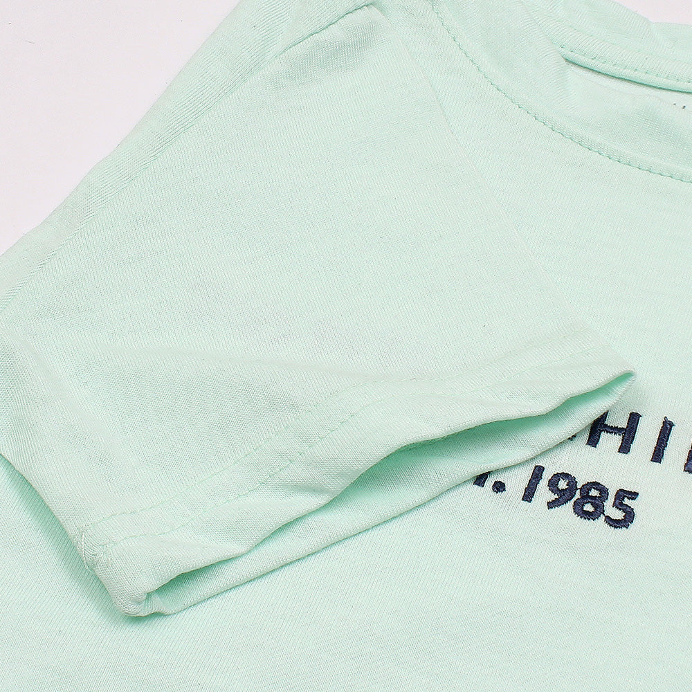 TMMY HILFGR PREMIUM LOGO TWINSET SEA GREEN