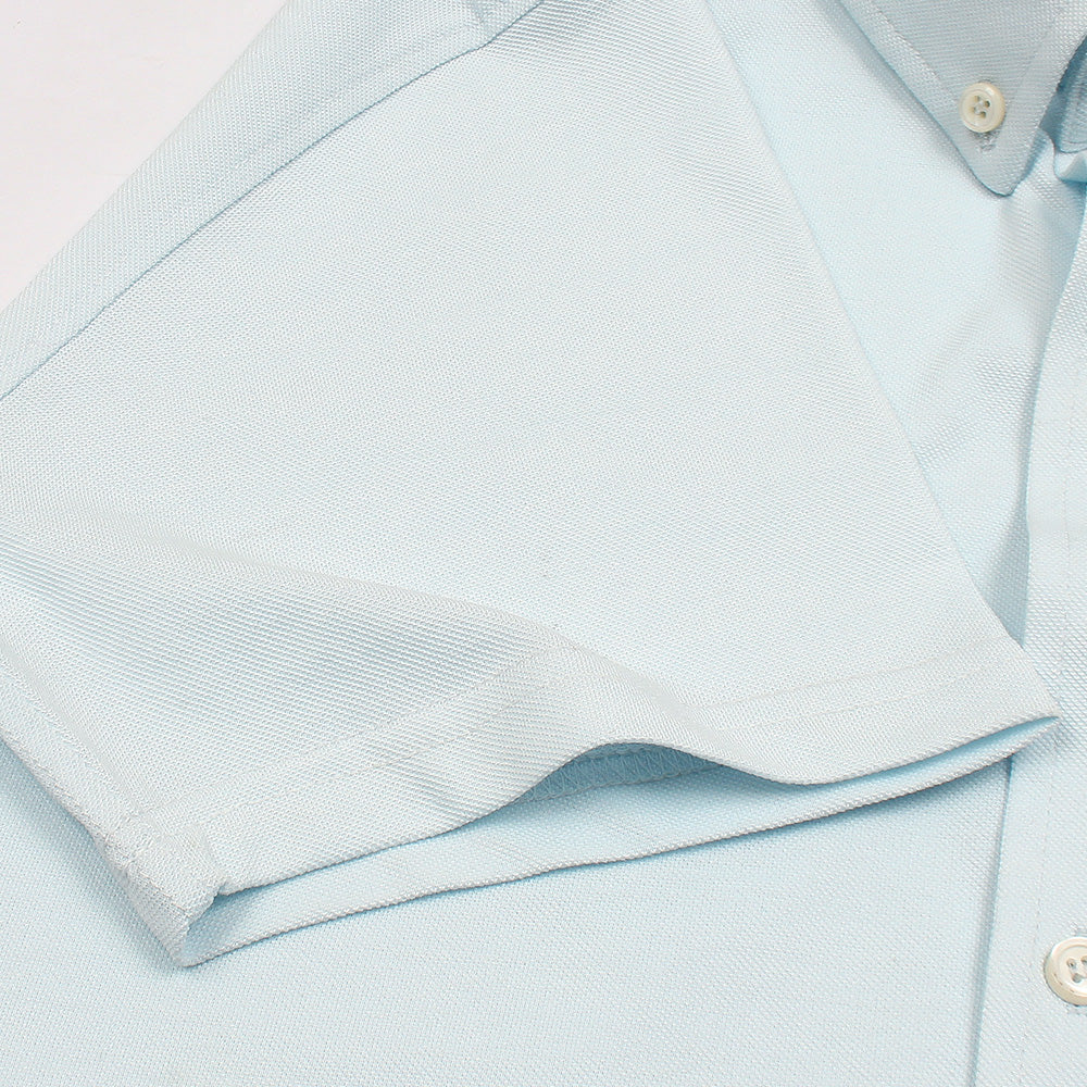 R-L MENS PREMIUM OXFORD BUTTON HALF SLEEVE SKY