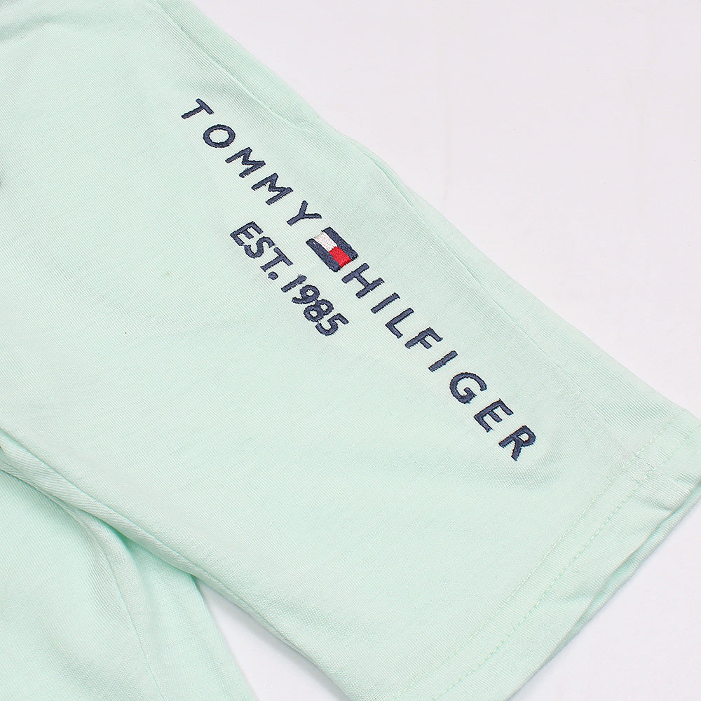 TMMY HILFGR PREMIUM LOGO TWINSET SEA GREEN