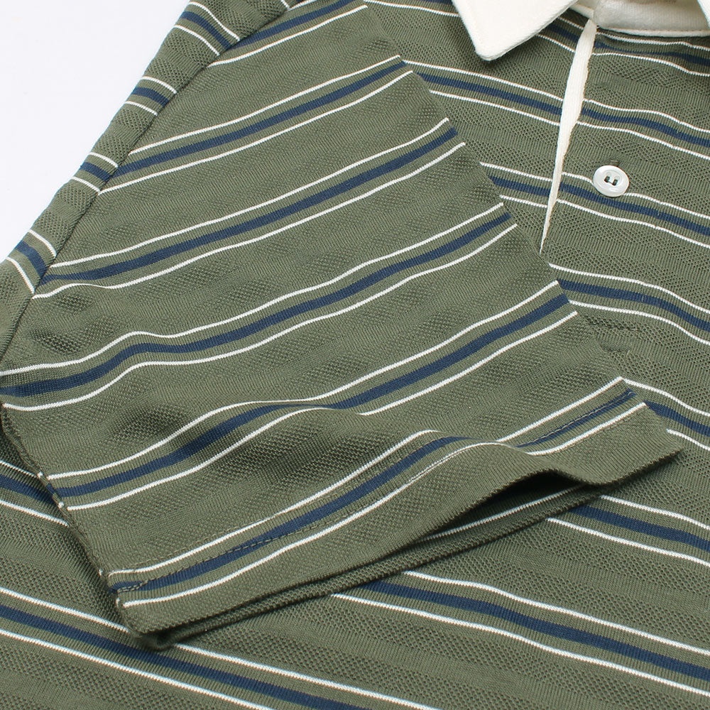 R-L PREMIUM FRANCISCO STRIPPER POLO BLUE OLIVE
