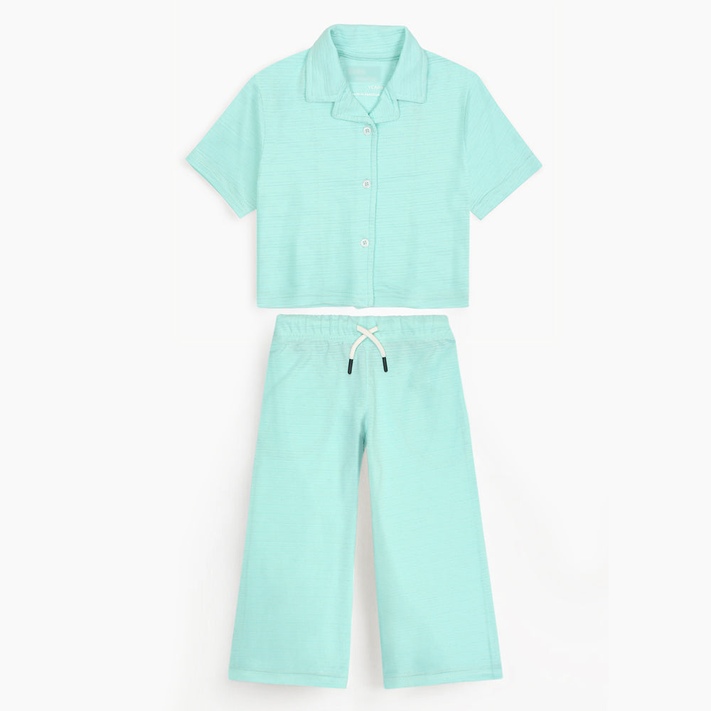 ZRA PREMIUM GIRLS RELAXED PJ SETS GREENISH CYAN
