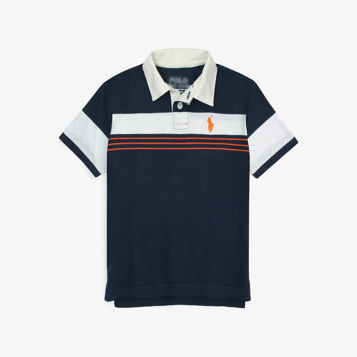 RLPH LURN PREMIUM KIDS STRIPE POLO ORANGE