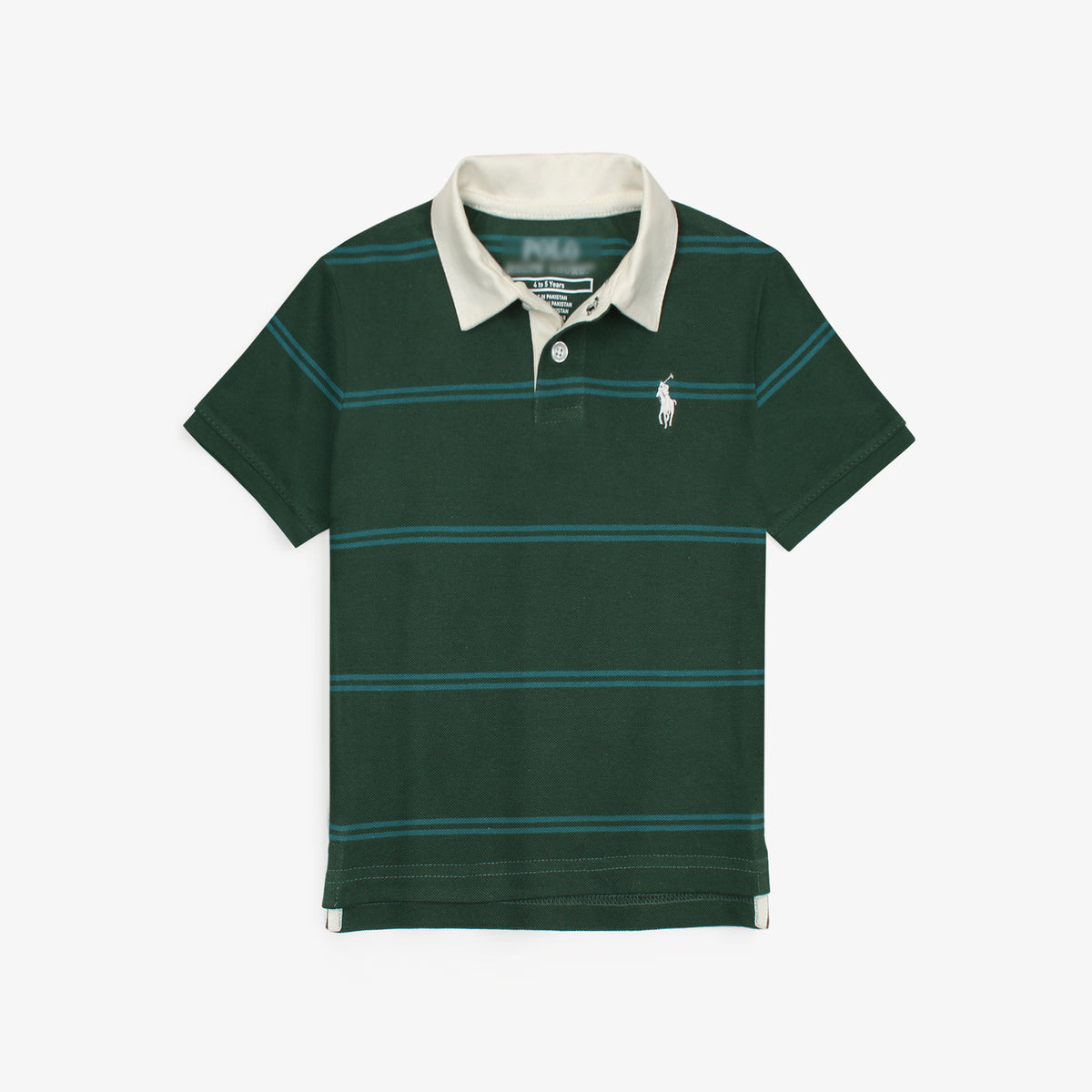 RLPH LURN PREMIUM KIDS STRIPE POLO DK-GREEN