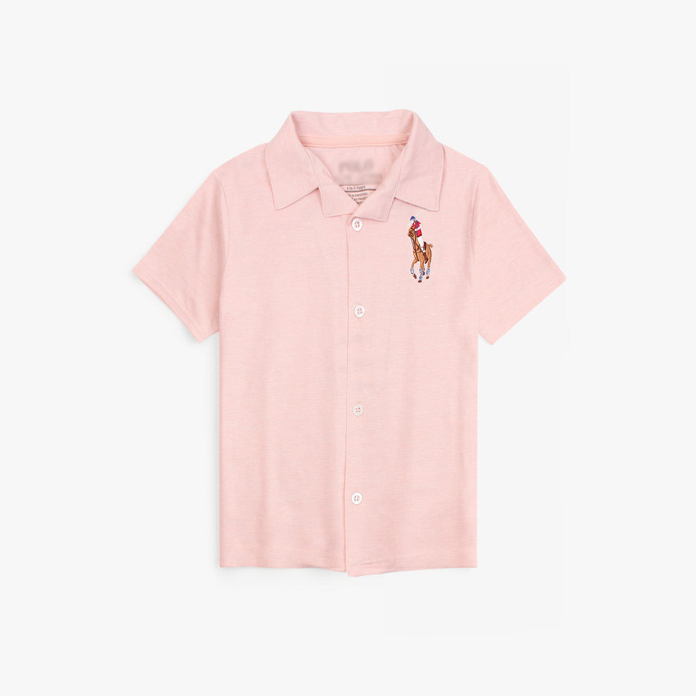 RL PREMIUM KIDS BIG PONY CASUAL SHIRT PINK