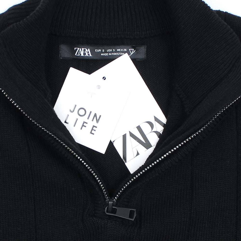 ZRA IMPERIAL MOCK KNIT ZIPPER MEN BLACK