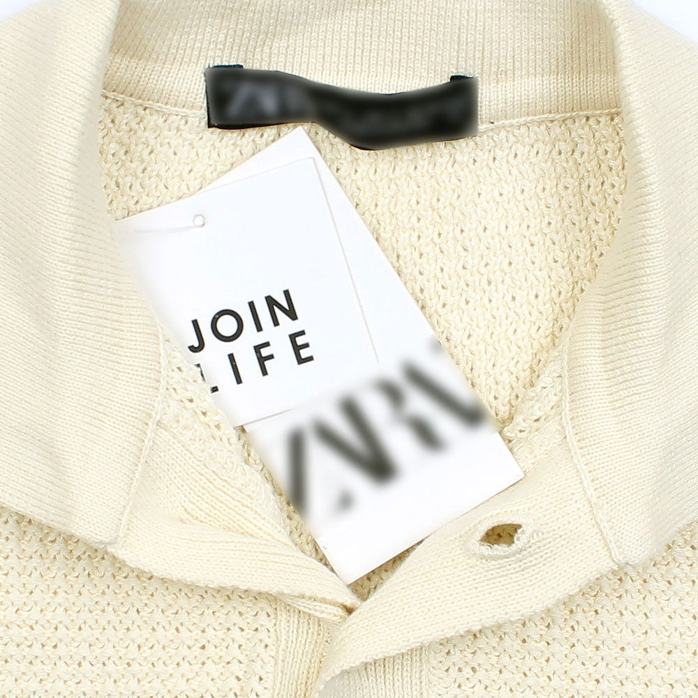 ZRA PREMIUM PURL BTN POLO MEN LIGHT CREAM