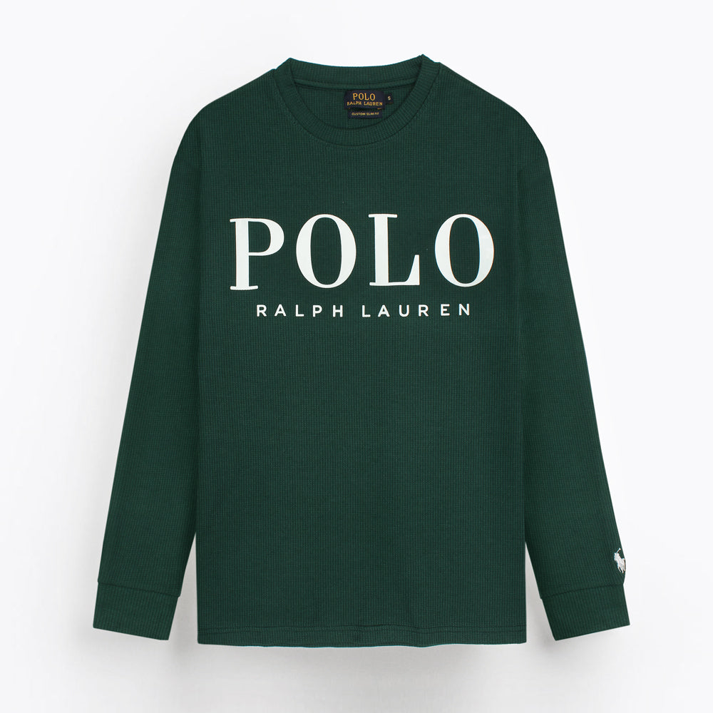 RAPL LURN PREMIUM IVORY LOGO SWEAT SHIRT DK GREEN
