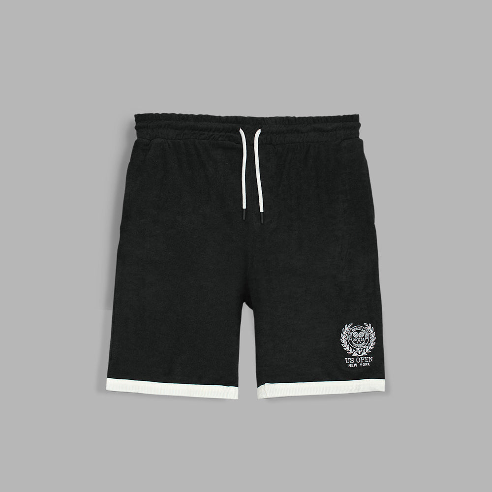 R-L MEN PREMIUM TERRY  SHORTS BLACK