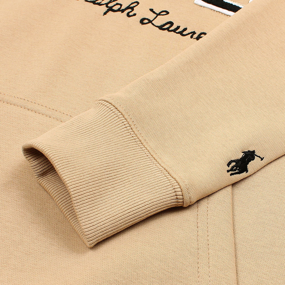 RL POLO SCRIPT COLLARED QUATER ZIP SWEATSHIRT SKIN
