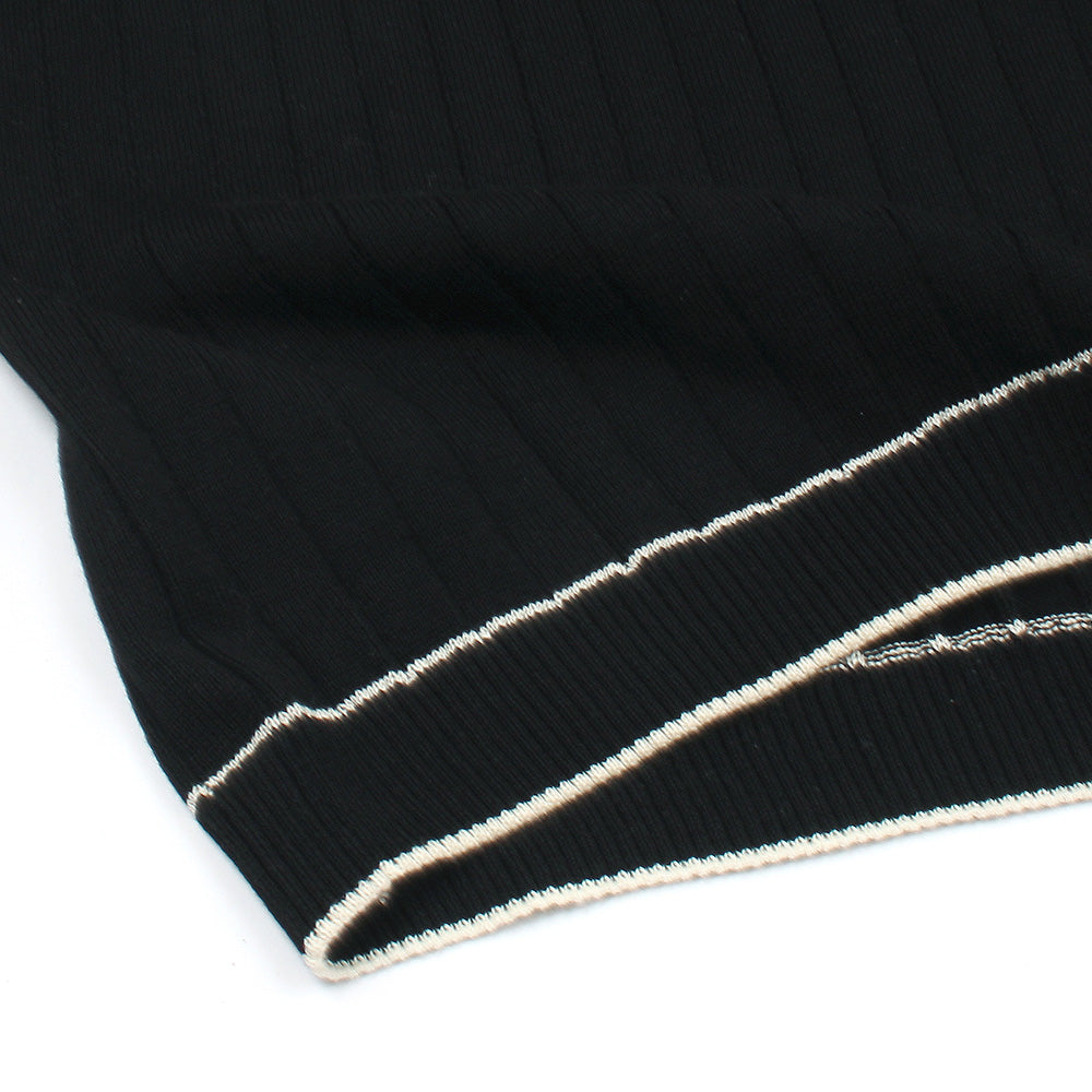 ZRA PREMIUM ESPRESSO CABEL-KNIT POLO BLACK