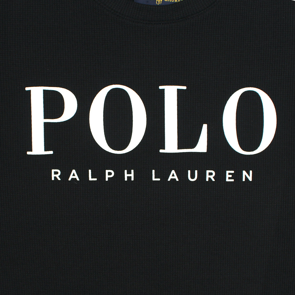 RL PREMIUM WAFFLE LOGO PONY T SHIRT BLACK