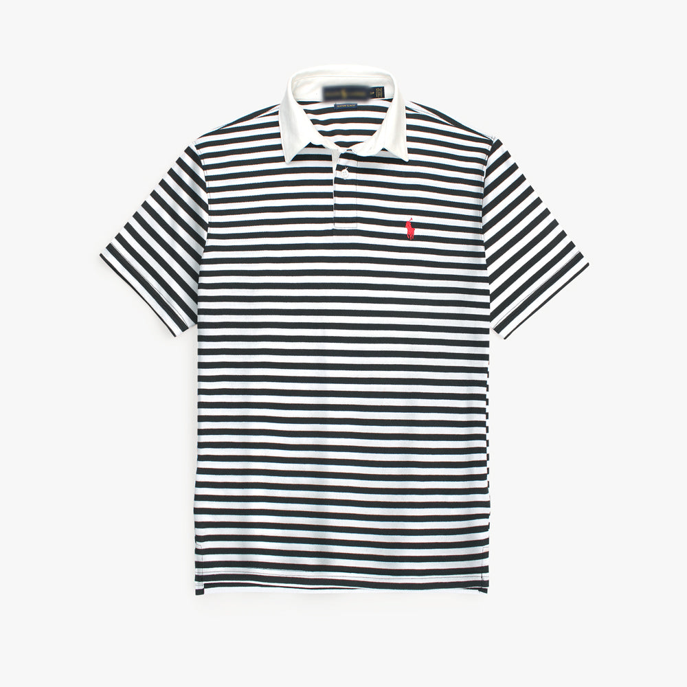 R-L PREMIUM FRANCISCO STRIPPER POLO BLACK