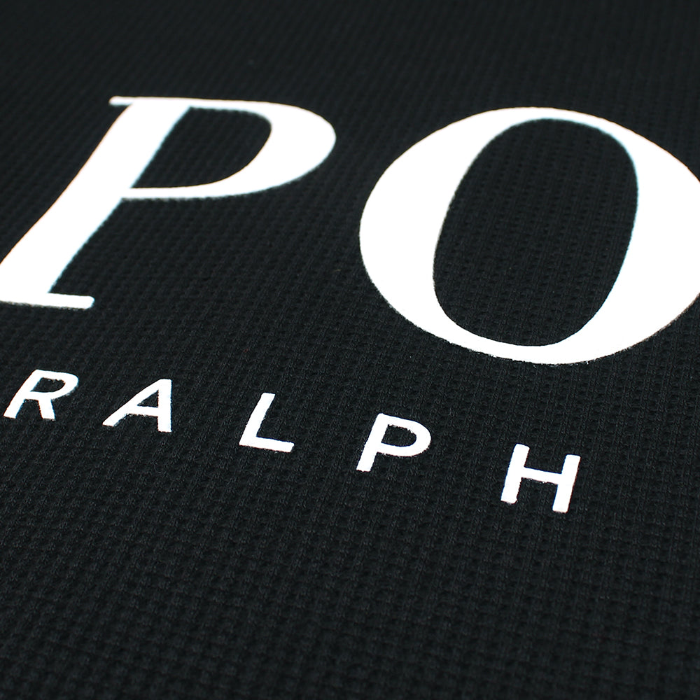 RL PREMIUM WAFFLE LOGO PONY T SHIRT BLACK