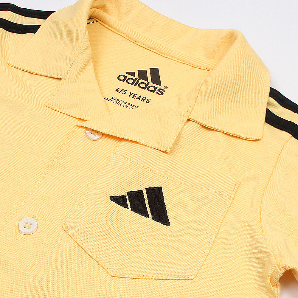 ADS KIDS PREMIUM COTTON 3 STRIPES CASUAL TWINSET YELLOW-BLACK