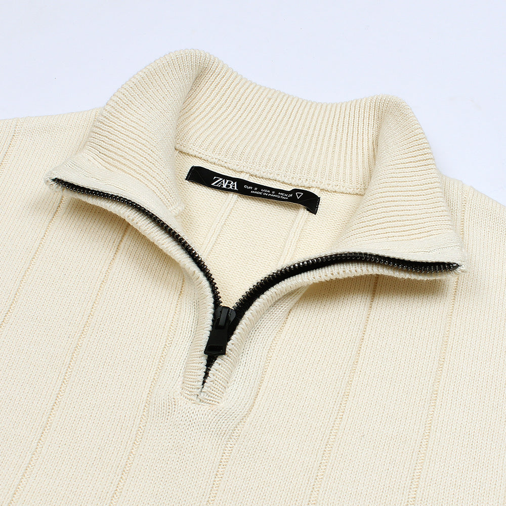 ZRA IMPERIAL MOCK KNIT ZIPPER MEN OFF WHITE