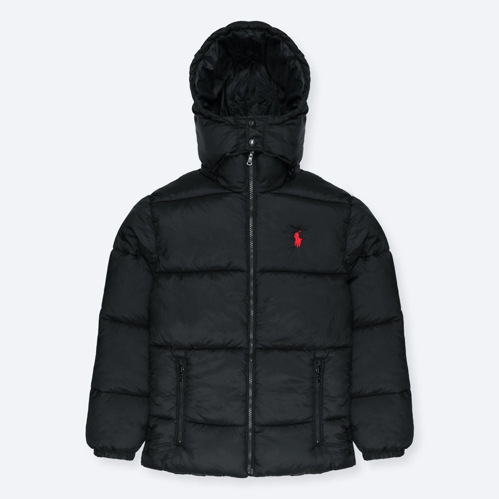 RL PREMIUM MEN DOWN HOODED PUFFER BLACK