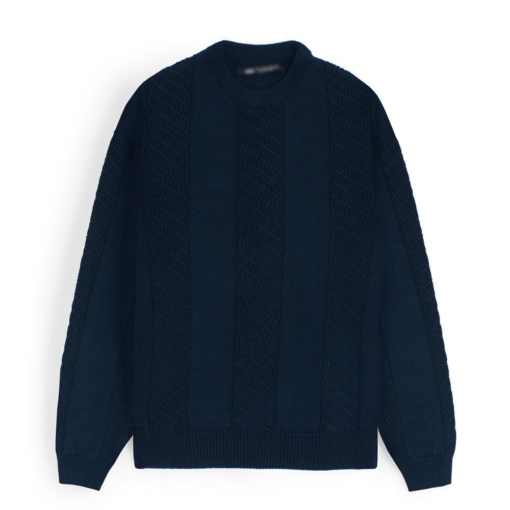 ZRA PREMIUM OLD MONEY TEXTURED CREW-KNIT MEN NEAVY