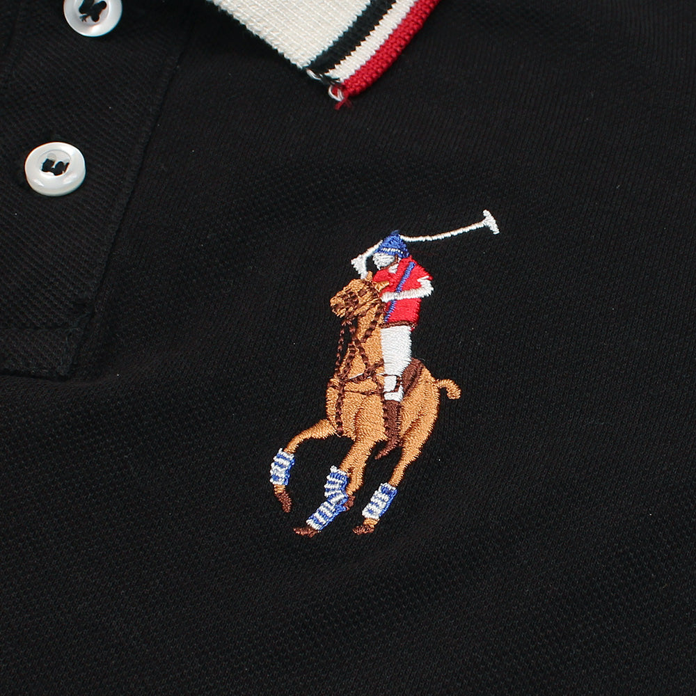 RL KIDS PREMIUM CONTRAST BLACK POLO