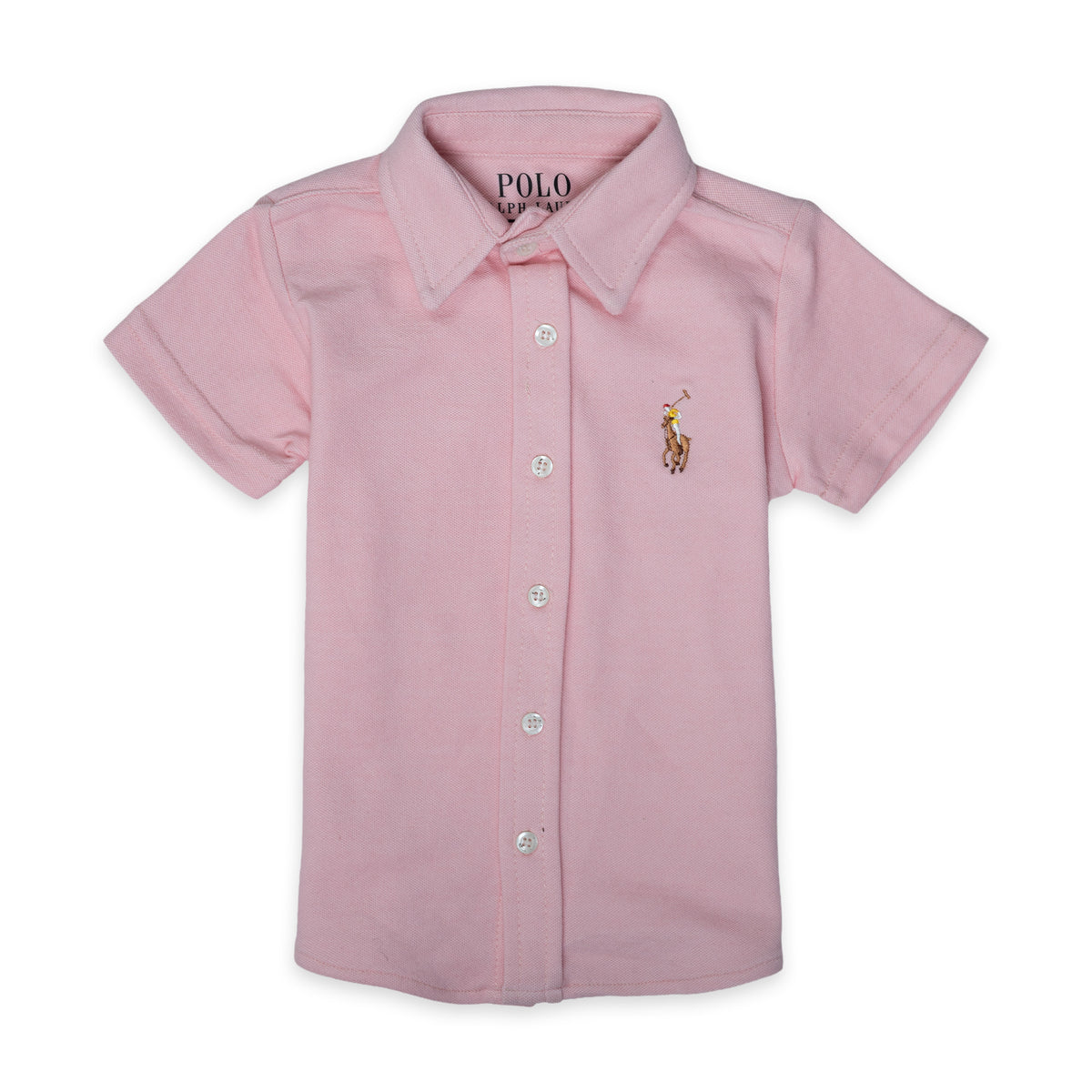 RL KIDS CASUAL HALF SLEEVE DRESS SHIRT PINK (B-PAIR)