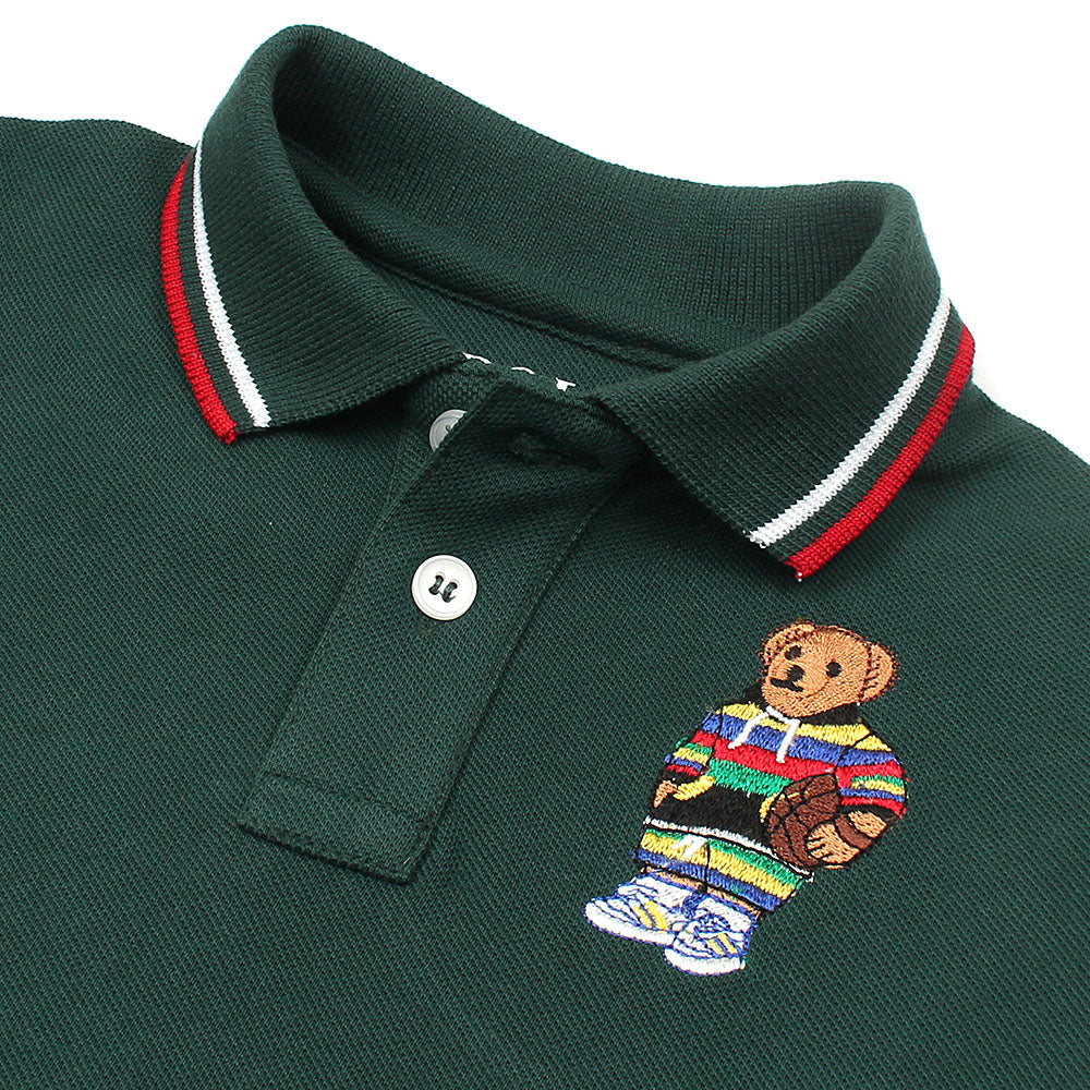 RLPH LURN PREMIUM BSKT BEAR KIDS POLO DK-GREEN