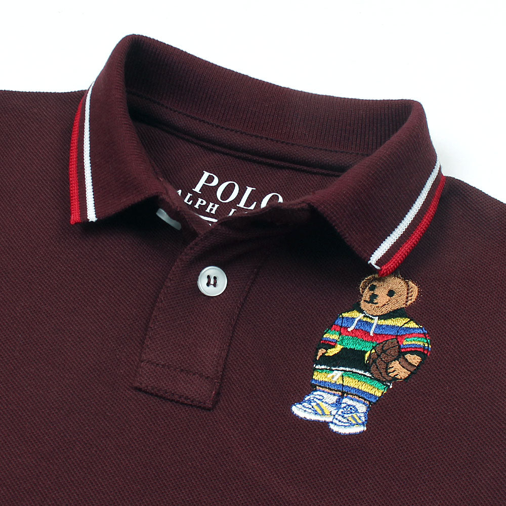 RLPH LURN PREMIUM BSKT BEAR KIDS POLO MAHROON