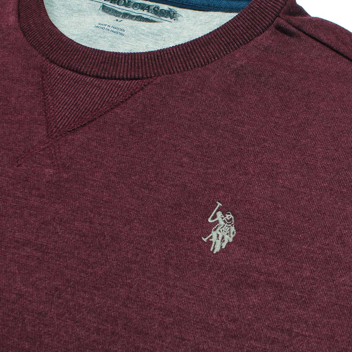 US A.S.S.N POLO SOLID CREW NECK MEHROON SWEATSHIRT