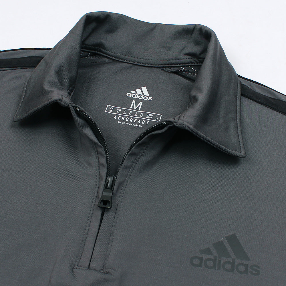 ADS PREMIUM MEN ZIP-UP POLO TRACKSUIT GREY