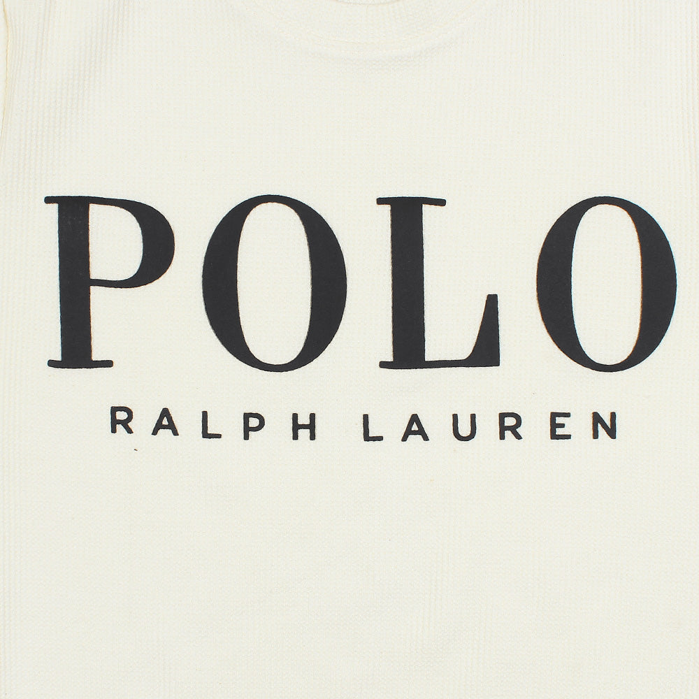 RAPL LURN PREMIUM IVORY LOGO SWEAT SHIRT CREAM