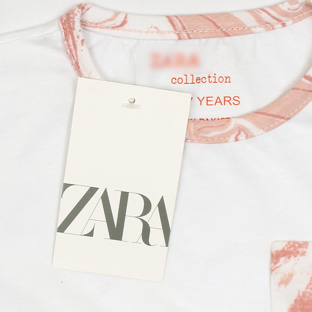 ZRA PREMIUM GIRLS FLORAL PASTEL PINK FROCK