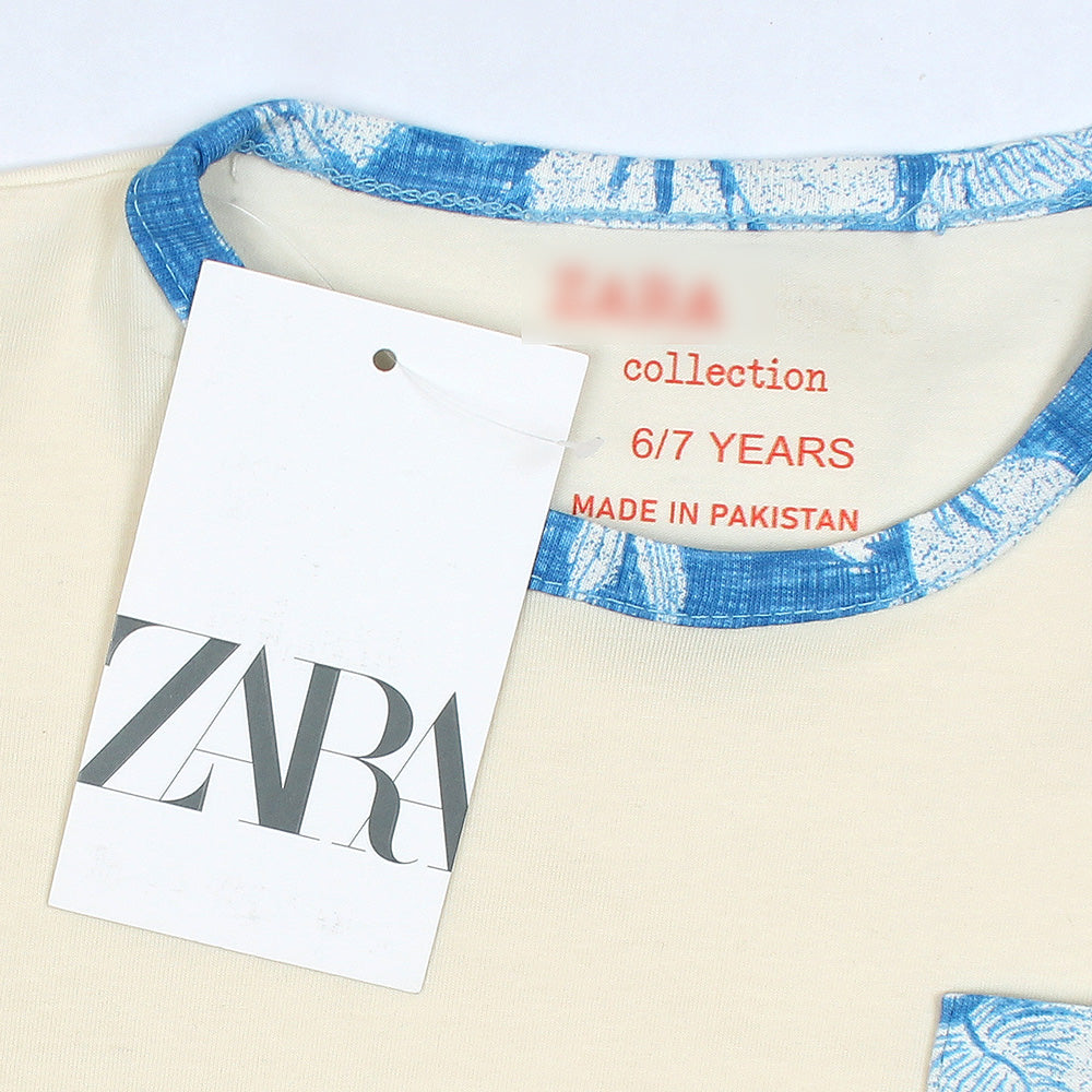 ZRA PREMIUM GIRLS FLORAL LAVENDER BLUE FROCK