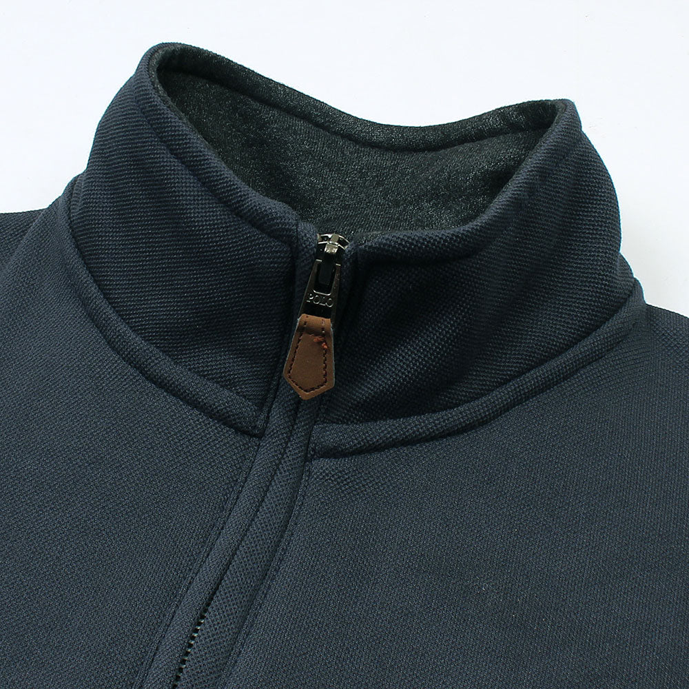 R-L MEN PREMIUM PK FLEECE MOCK ZIPPER NEAVY