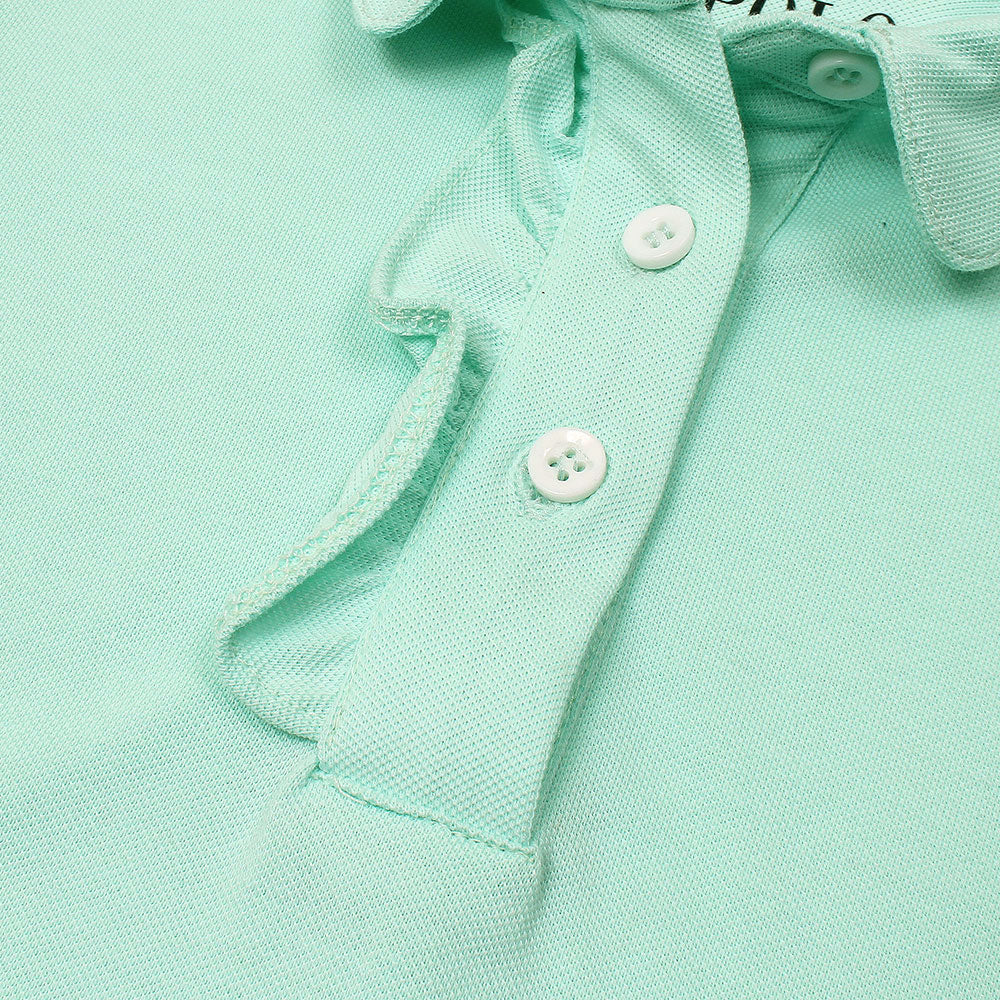 RALP LURN GIRLS PREMIUM FLOUNCE DRESS SEA GREEN CYAN