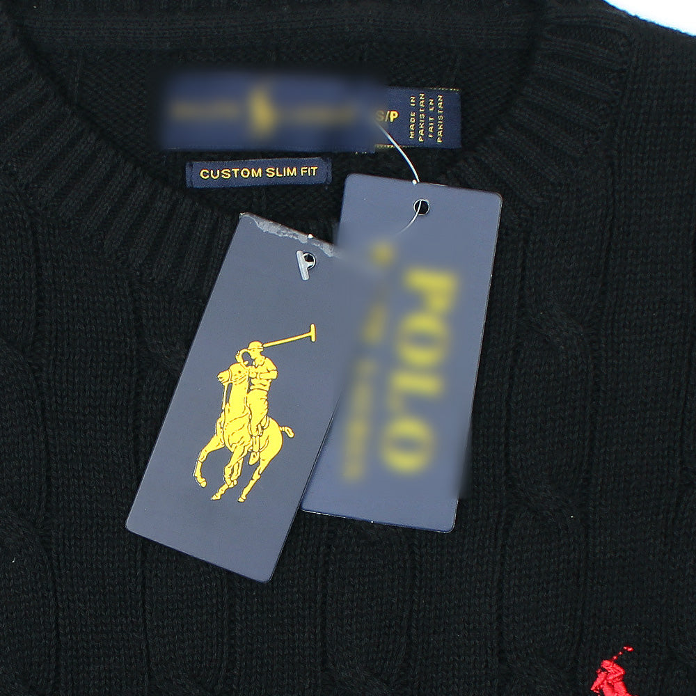 RL PREMIUM COTTON JUMPER MEN CREWNECK BLACK