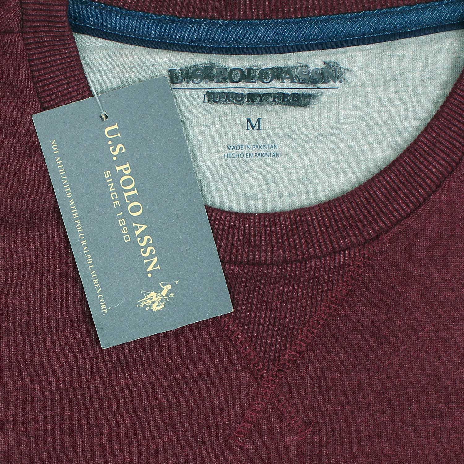 US A.S.S.N POLO SOLID CREW NECK MEHROON SWEATSHIRT