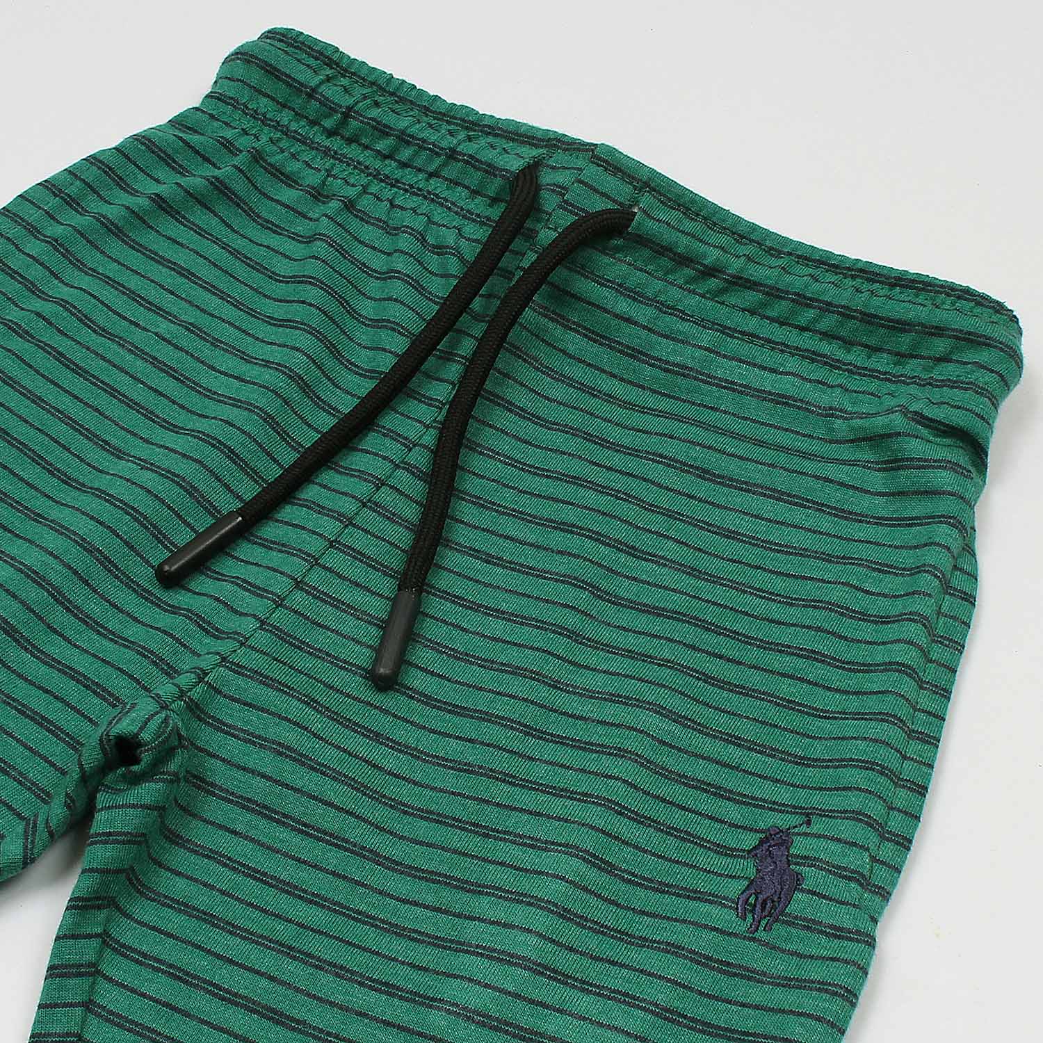 RLPH LURN PREMIUM KIDS STRIPE CASUAL TWIN SET GREEN