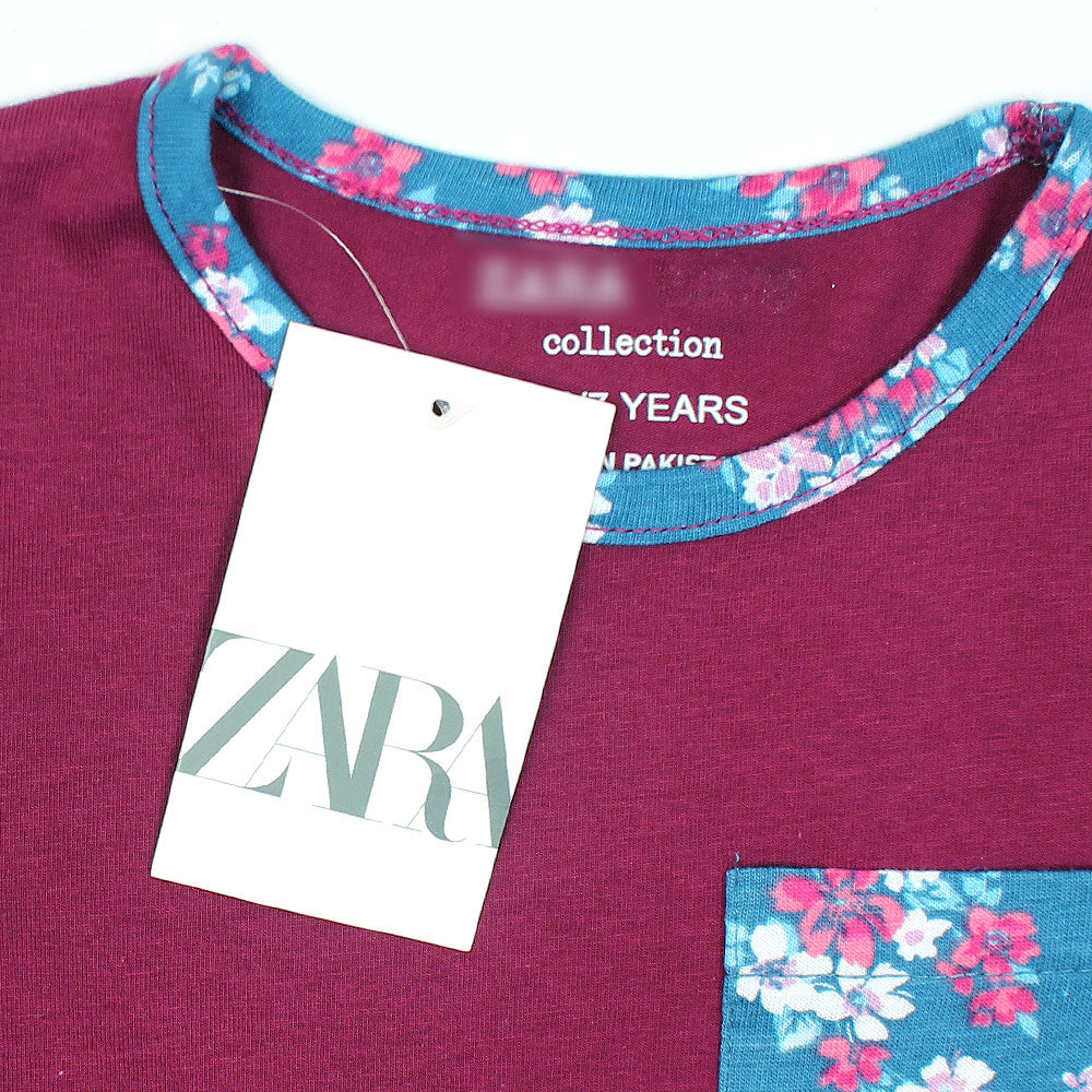 ZRA PREMIUM GIRLS FLORAL HIPPIE BLUE FROCK