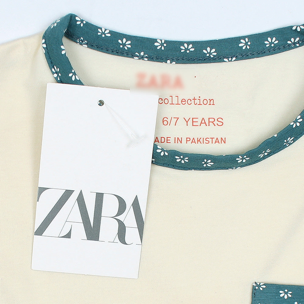 ZRA PREMIUM GIRLS FLORA BEETLE GREEN FROCK
