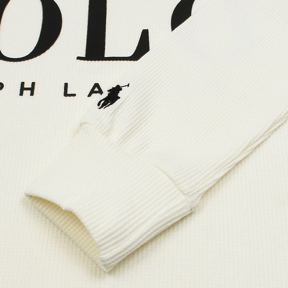 RAPL LURN PREMIUM IVORY LOGO SWEAT SHIRT CREAM