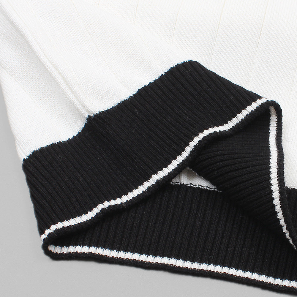 ZRA MEN PREMIUM PREPPY V NECK CABLE KNIT WIHITE