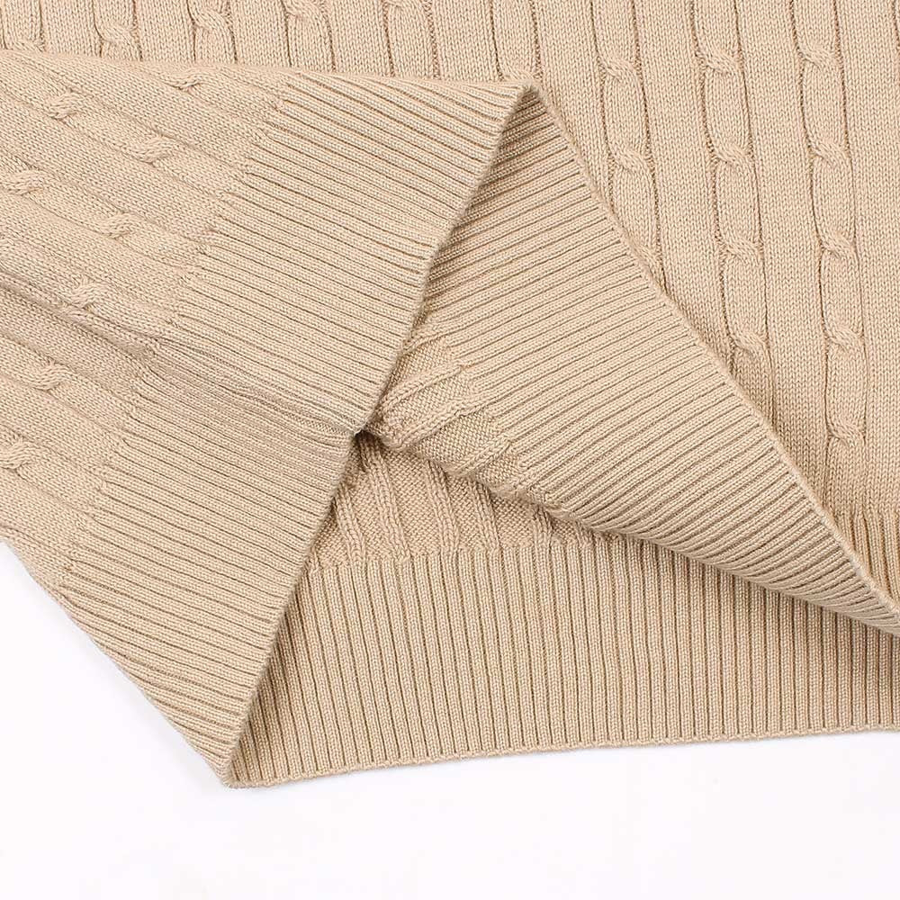 ZRA PREMIUM CABLE KNIT HENLEY MEN ROYAL SKIN