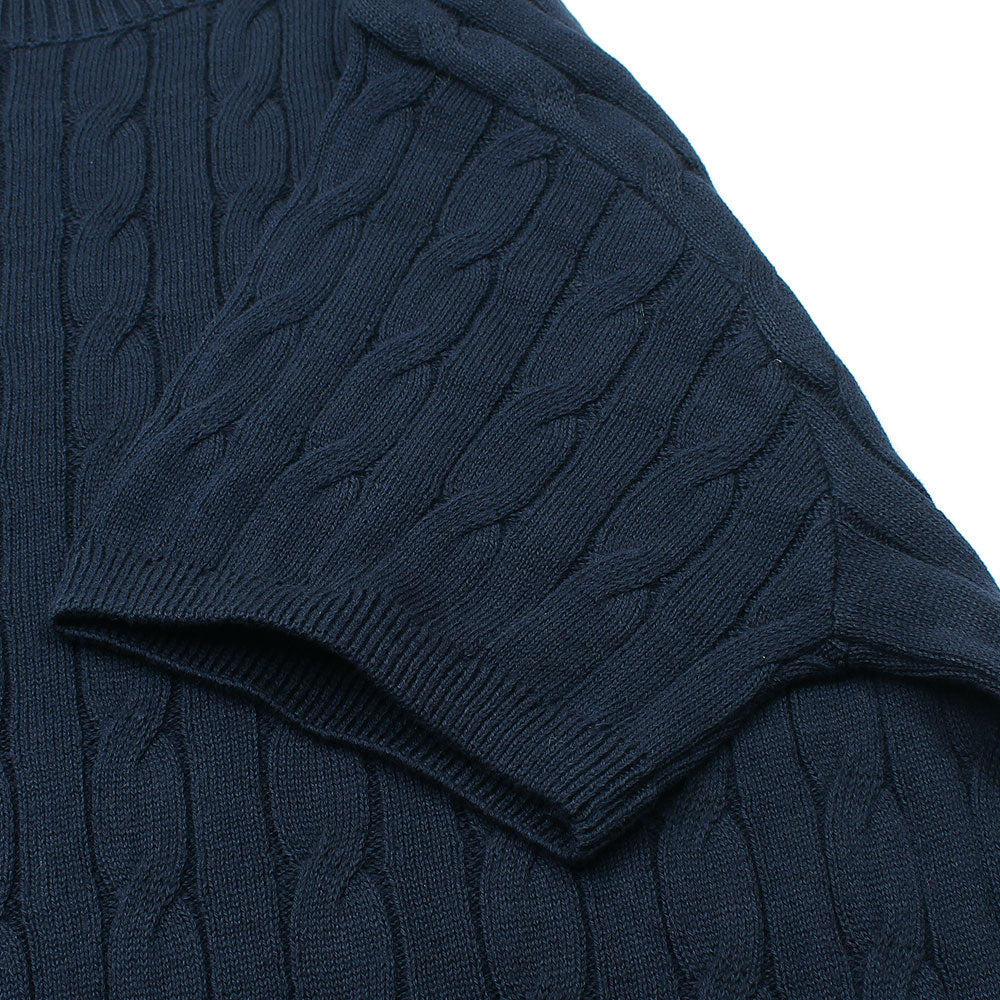 RL MEN COTTON PREMIUM IVY CREW CABLE KNIT NEAVY