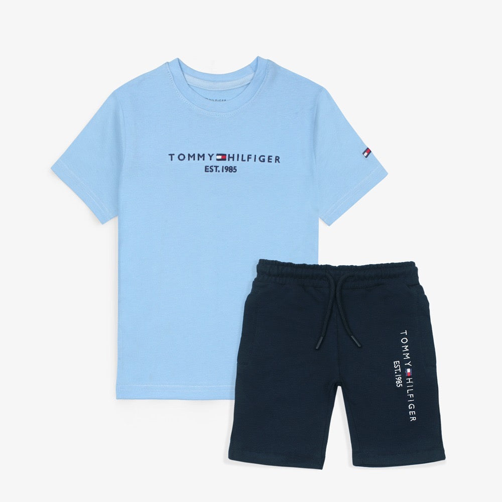 TMMY HLFGR PREMIUM KIDS TEES/SHORT SKY-NEAVY