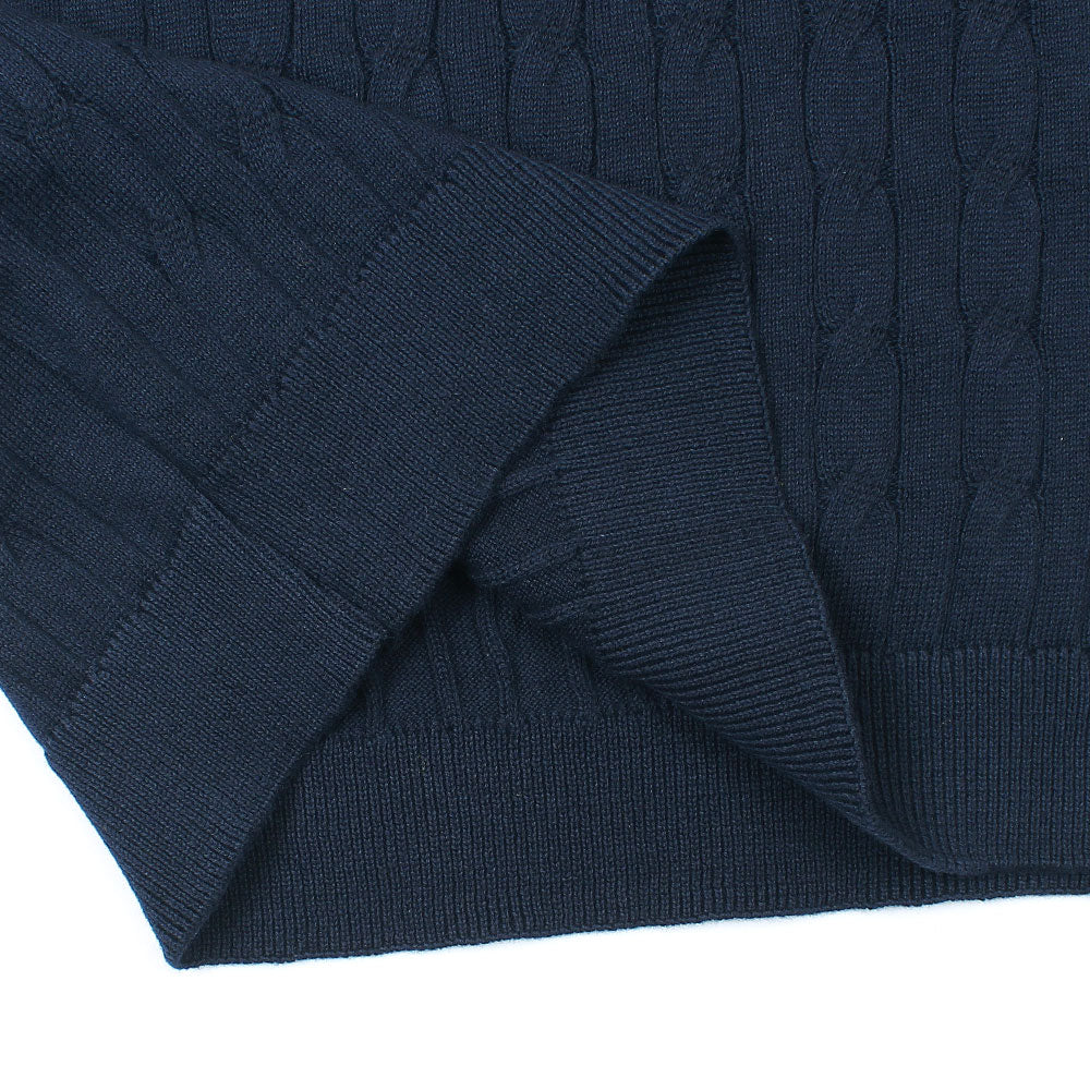 RL MEN COTTON PREMIUM IVY CREW CABLE KNIT NEAVY