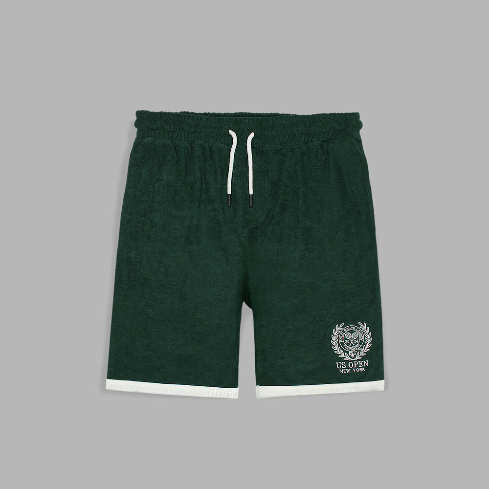 R-L MEN PREMIUM TERRY  SHORTS DK GREEN