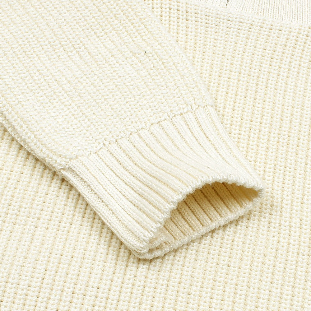 ZRA SIGNATURE MOCK KNIT PULLOVER MEN CREAM-WHITE