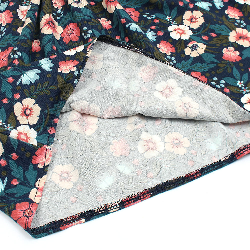 ZRA PREMIUM GIRLS FLORAL TWILIGHT BLUE FROCK