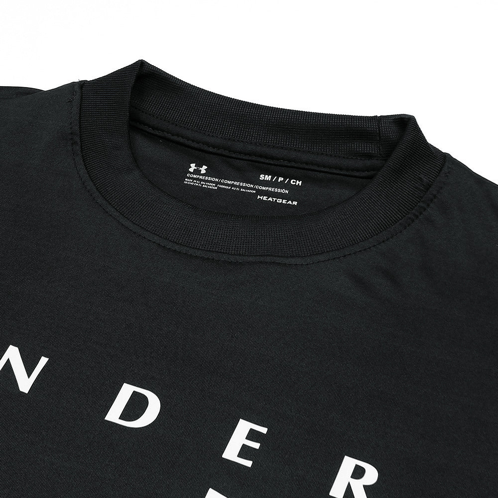 UA DRYFIT OVERSIZED POWERSTRETCH T SHIRT MEN BLACK