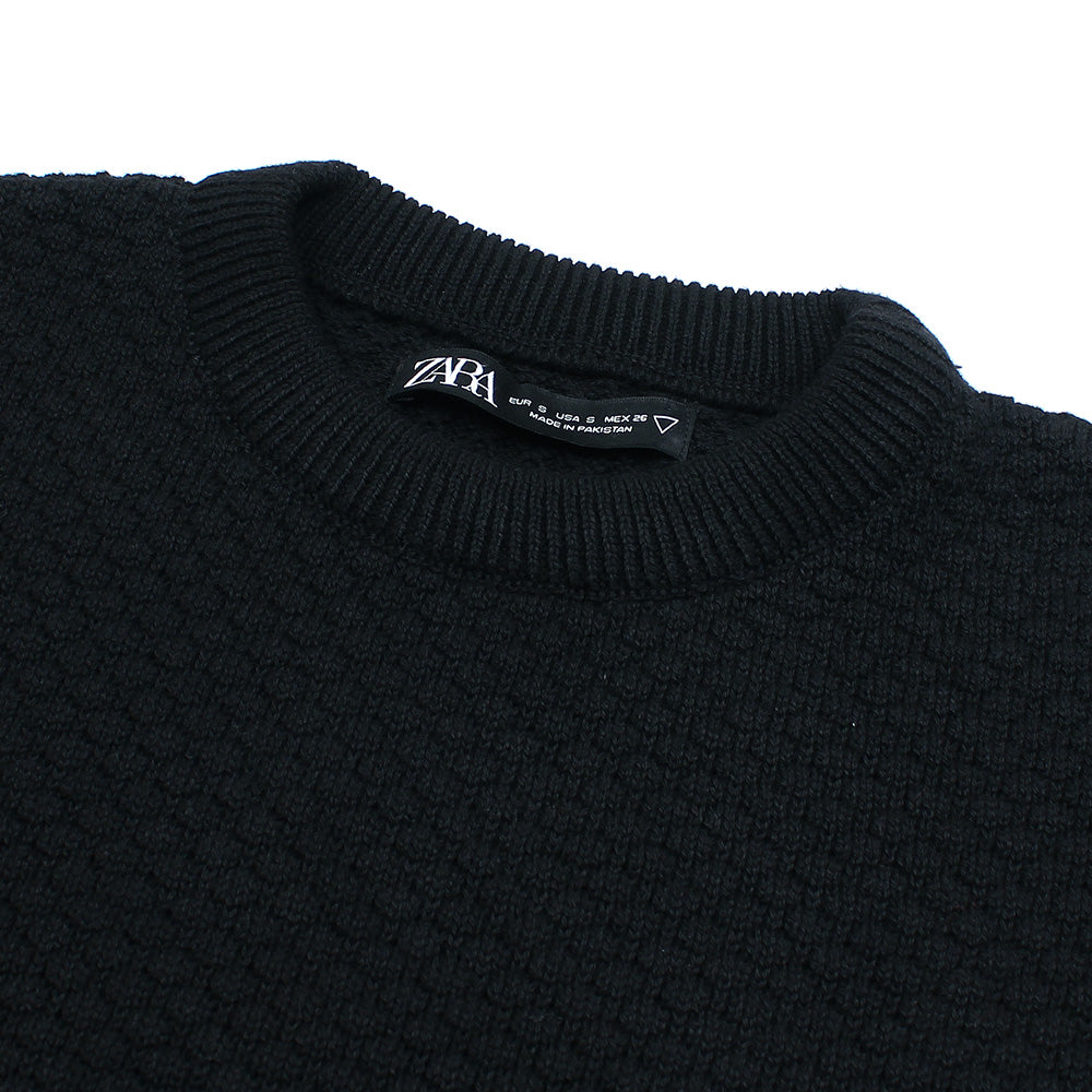 ZRA MONACO TEXTURED SWEAT-KNIT MEN BLACK